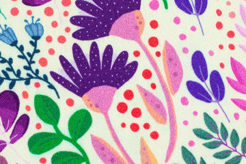 Viskose Webware, "In full bloom" by Emjo-Design, Swafing, Blumen, naturweiß, 0,5 m